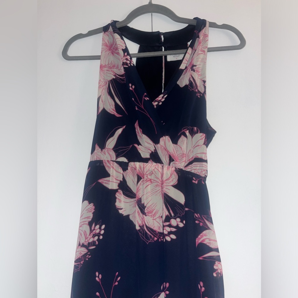 Women Senna Sky Navy Blue Floral Maxi Dress - Small - NWT - Picture 3 of 11